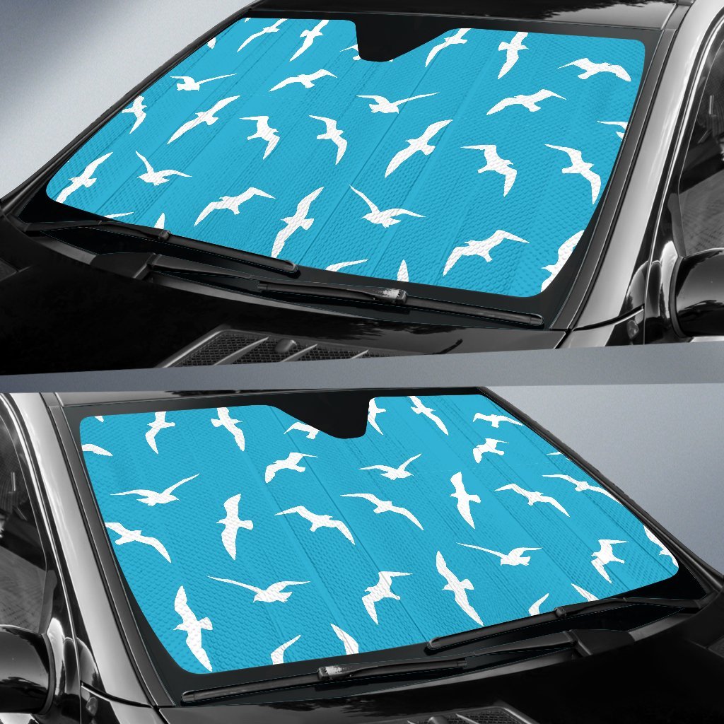 Seagull Pattern Print Car Sun Shade-grizzshop