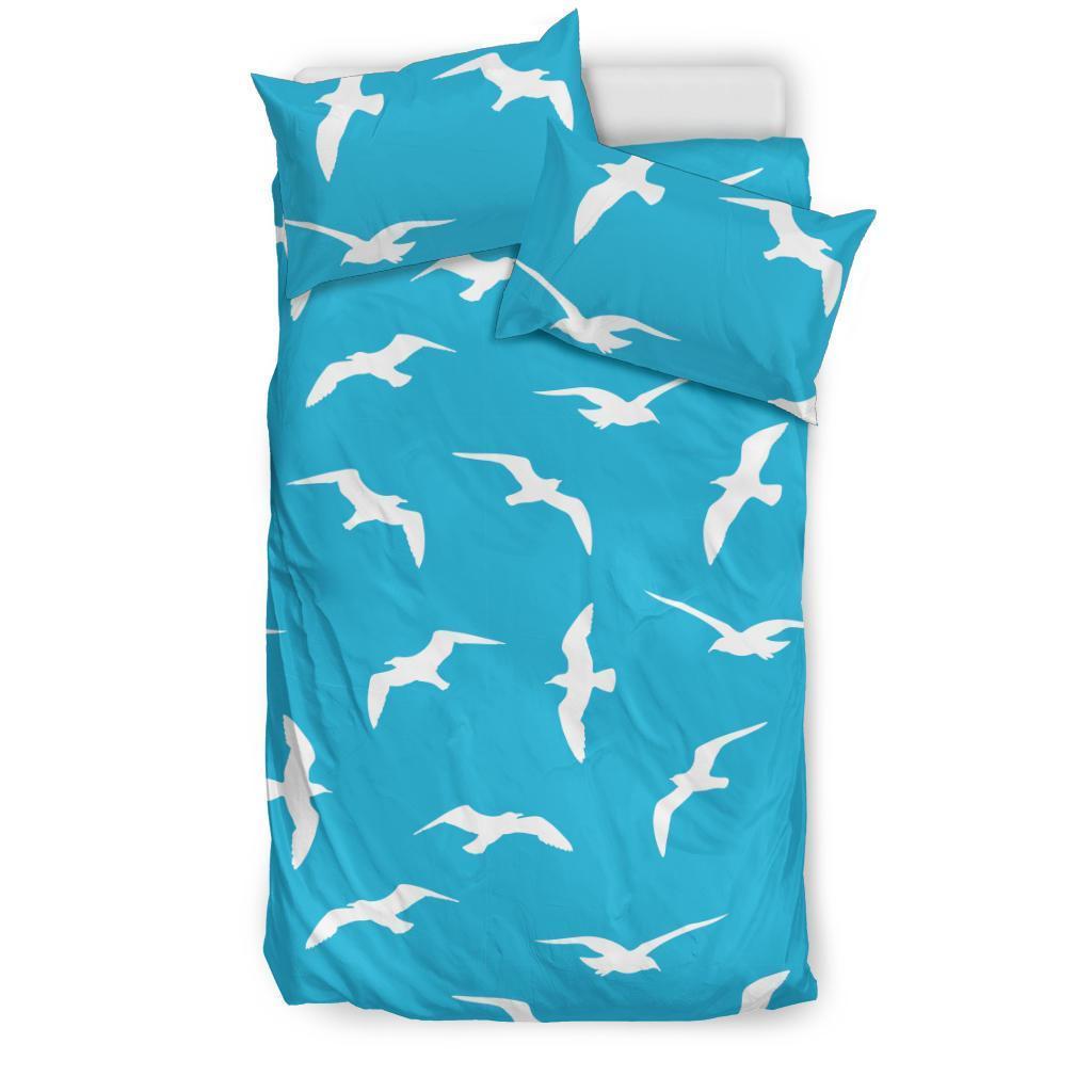 Seagull Pattern Print Duvet Cover Bedding Set-grizzshop
