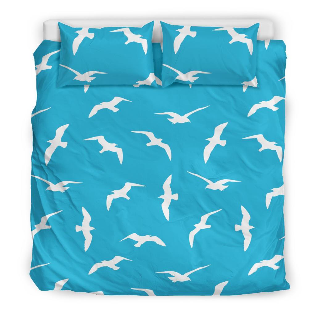 Seagull Pattern Print Duvet Cover Bedding Set-grizzshop