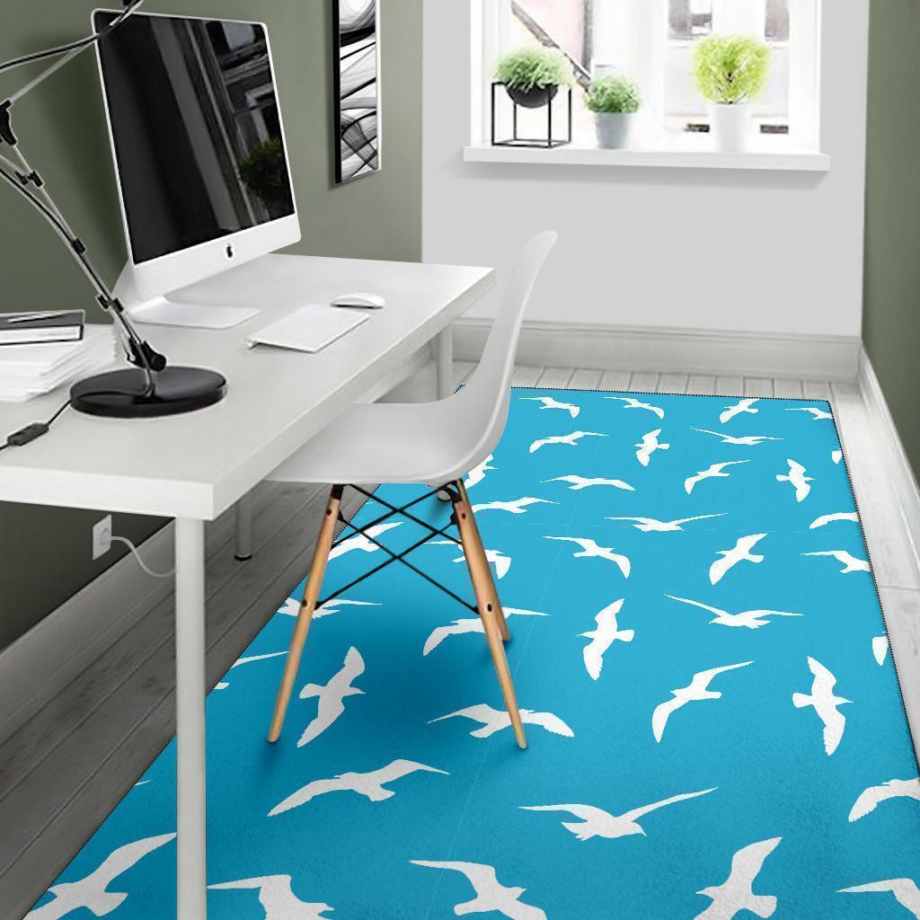 Seagull Pattern Print Floor Mat-grizzshop