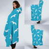 Seagull Pattern Print Hooded Blanket-grizzshop