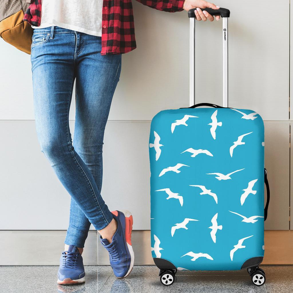 Seagull Pattern Print Luggage Cover Protector-grizzshop