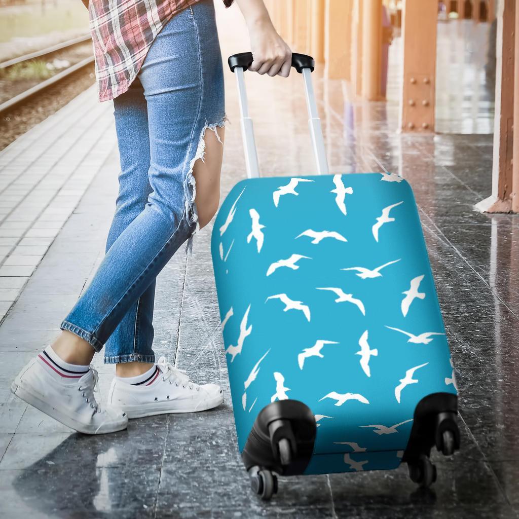 Seagull Pattern Print Luggage Cover Protector-grizzshop