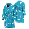 Seagull Pattern Print Men Long Robe-grizzshop