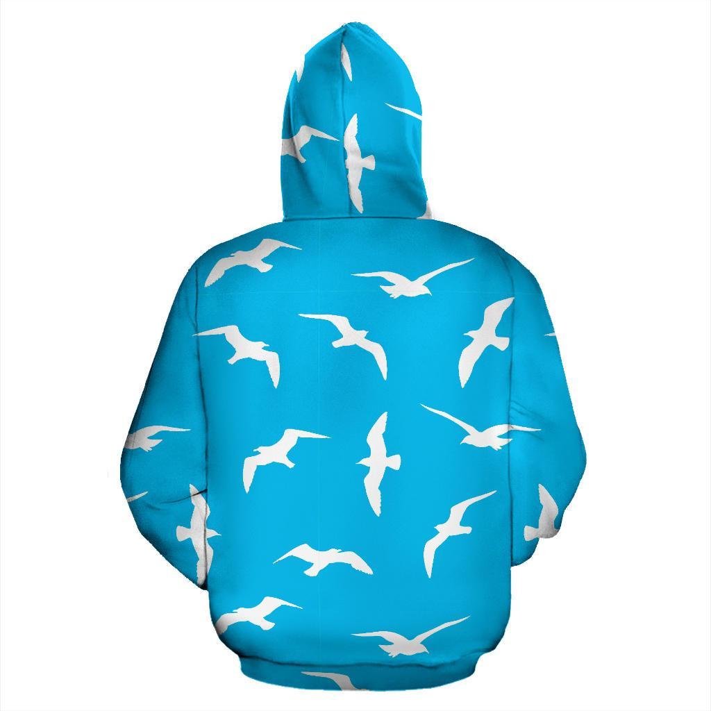 Seagull Pattern Print Men Women Pullover Hoodie-grizzshop