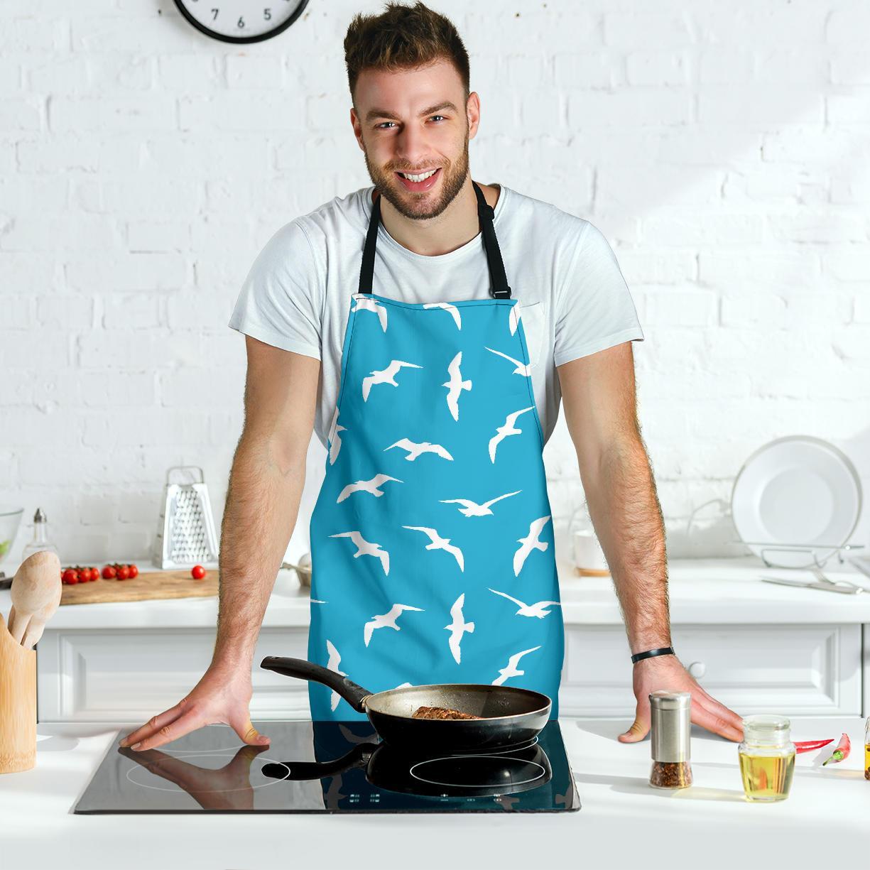 Seagull Pattern Print Men's Apron-grizzshop