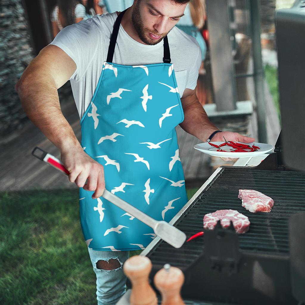 Seagull Pattern Print Men's Apron-grizzshop