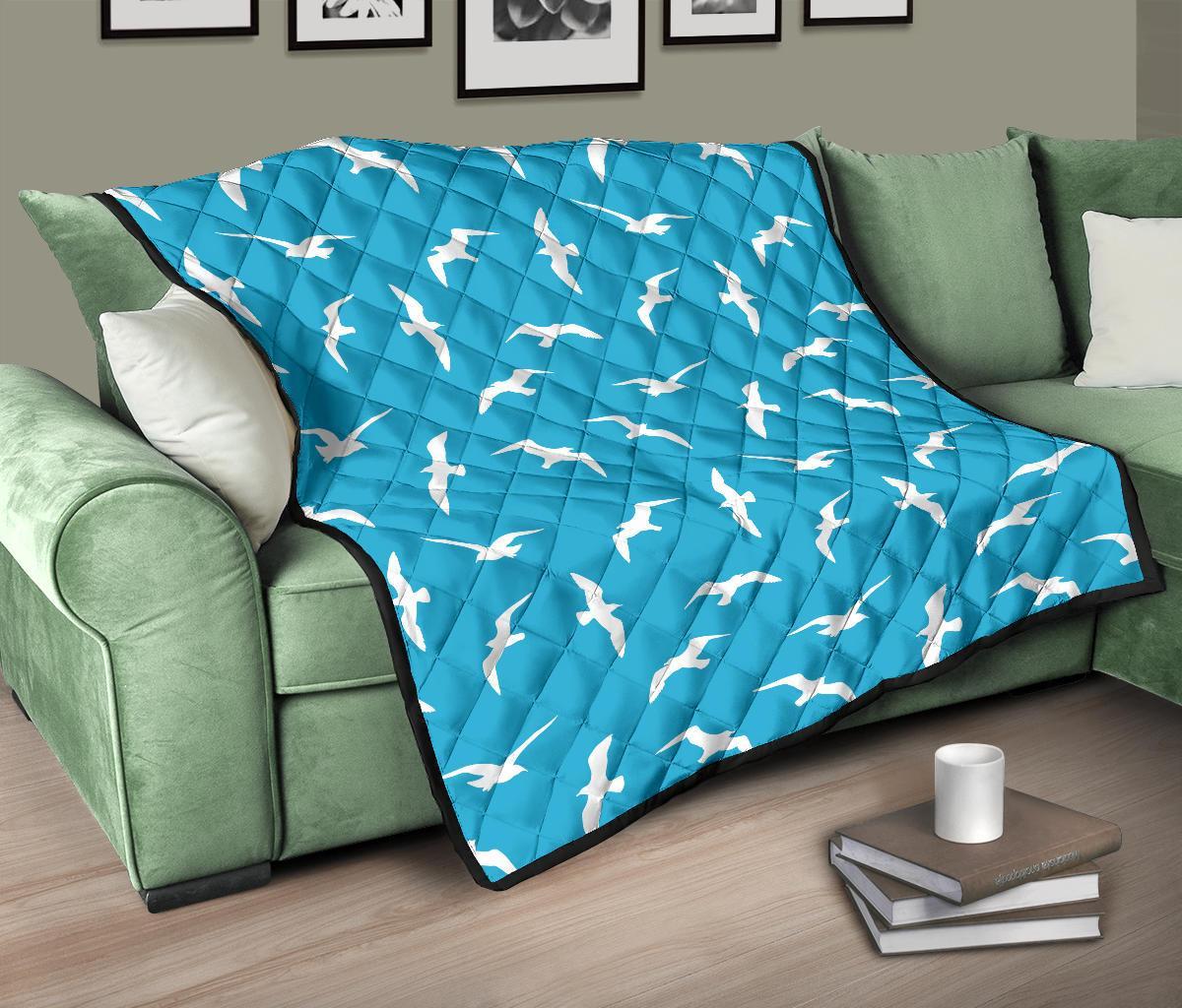 Seagull Pattern Print Quilt-grizzshop