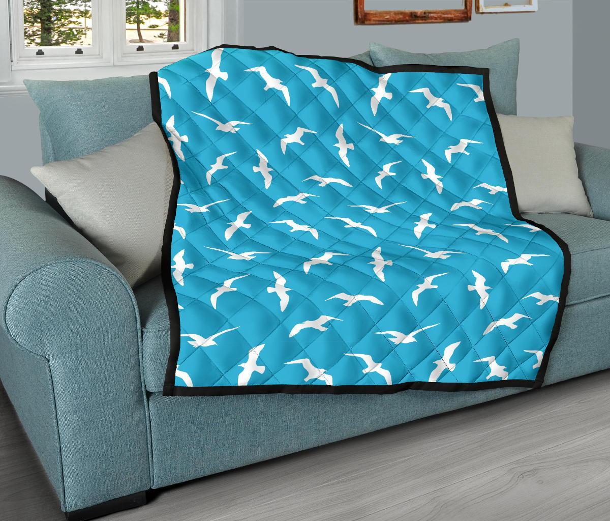 Seagull Pattern Print Quilt-grizzshop