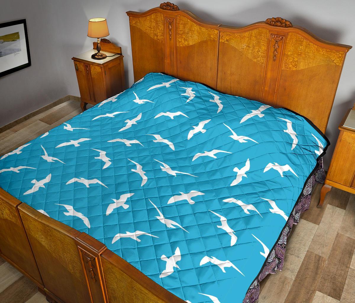 Seagull Pattern Print Quilt-grizzshop