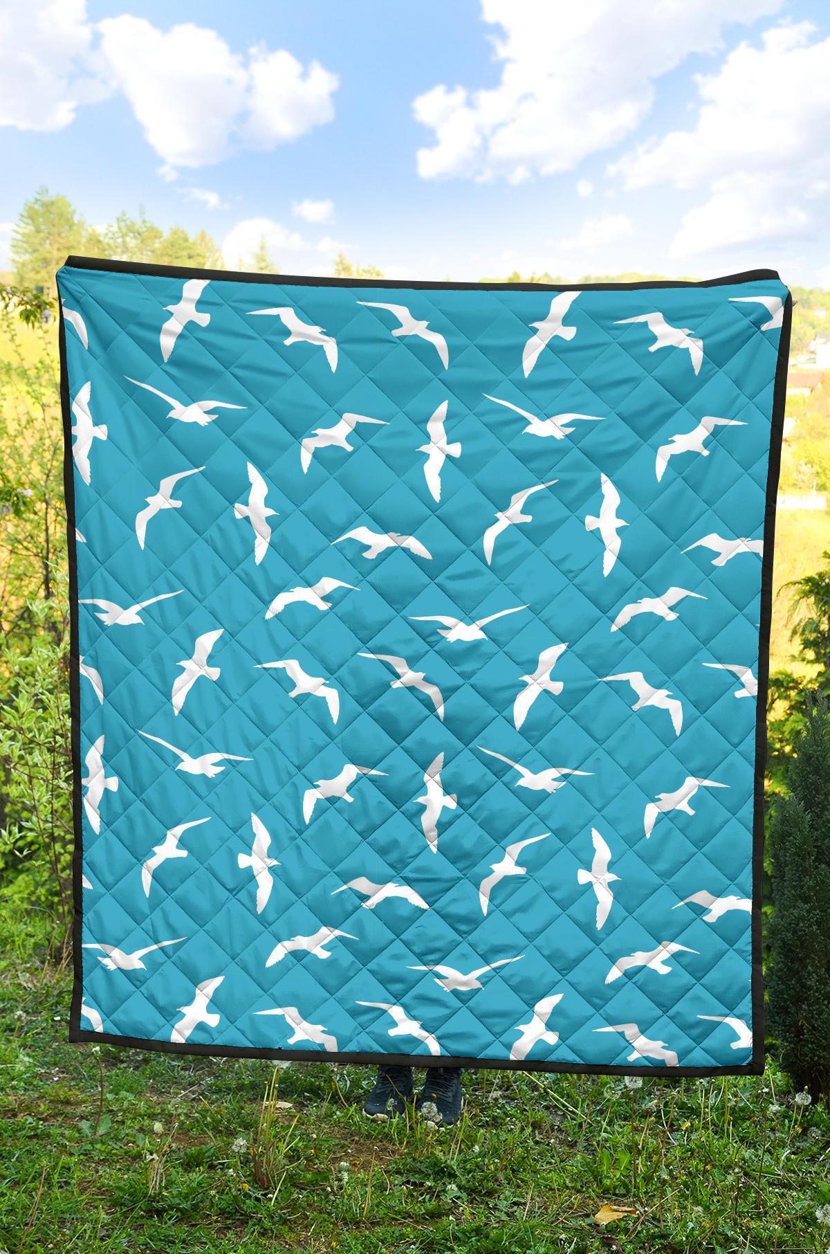 Seagull Pattern Print Quilt-grizzshop