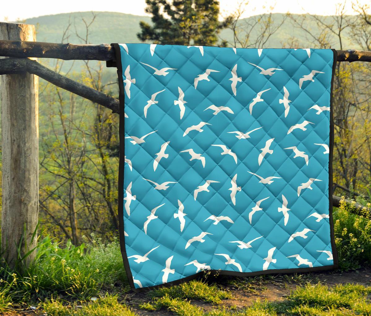 Seagull Pattern Print Quilt-grizzshop