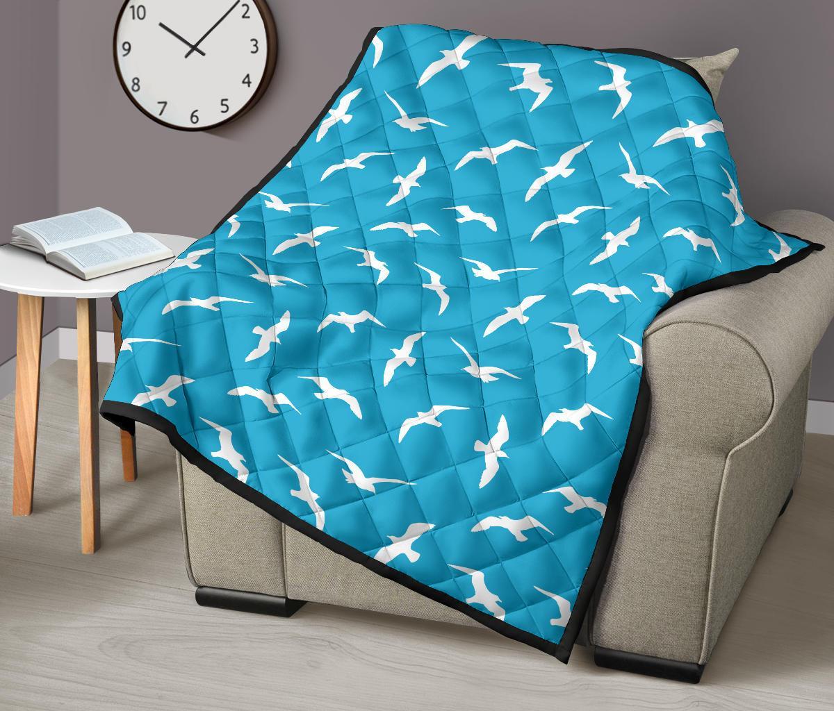 Seagull Pattern Print Quilt-grizzshop