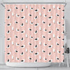 Seagull Pink Pattern Print Bathroom Shower Curtain-grizzshop