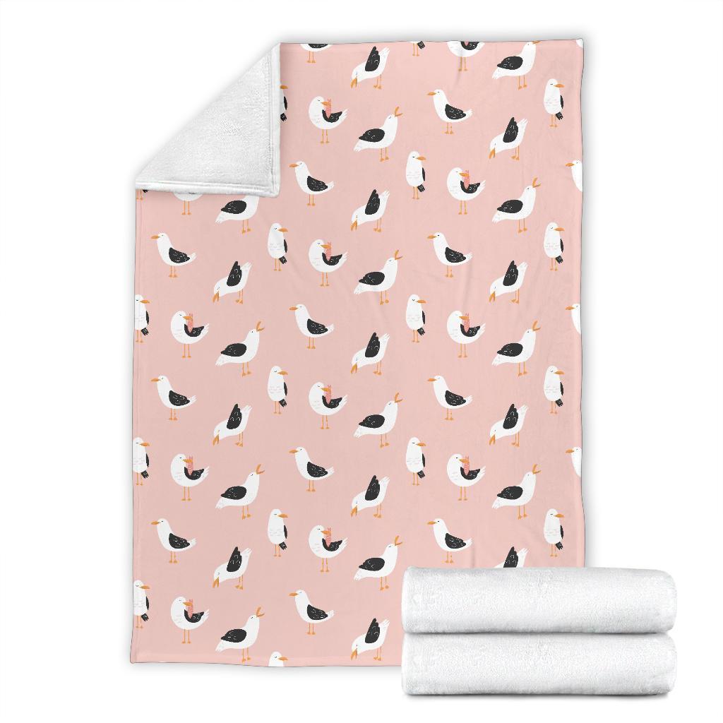 Seagull Pink Pattern Print Blanket-grizzshop