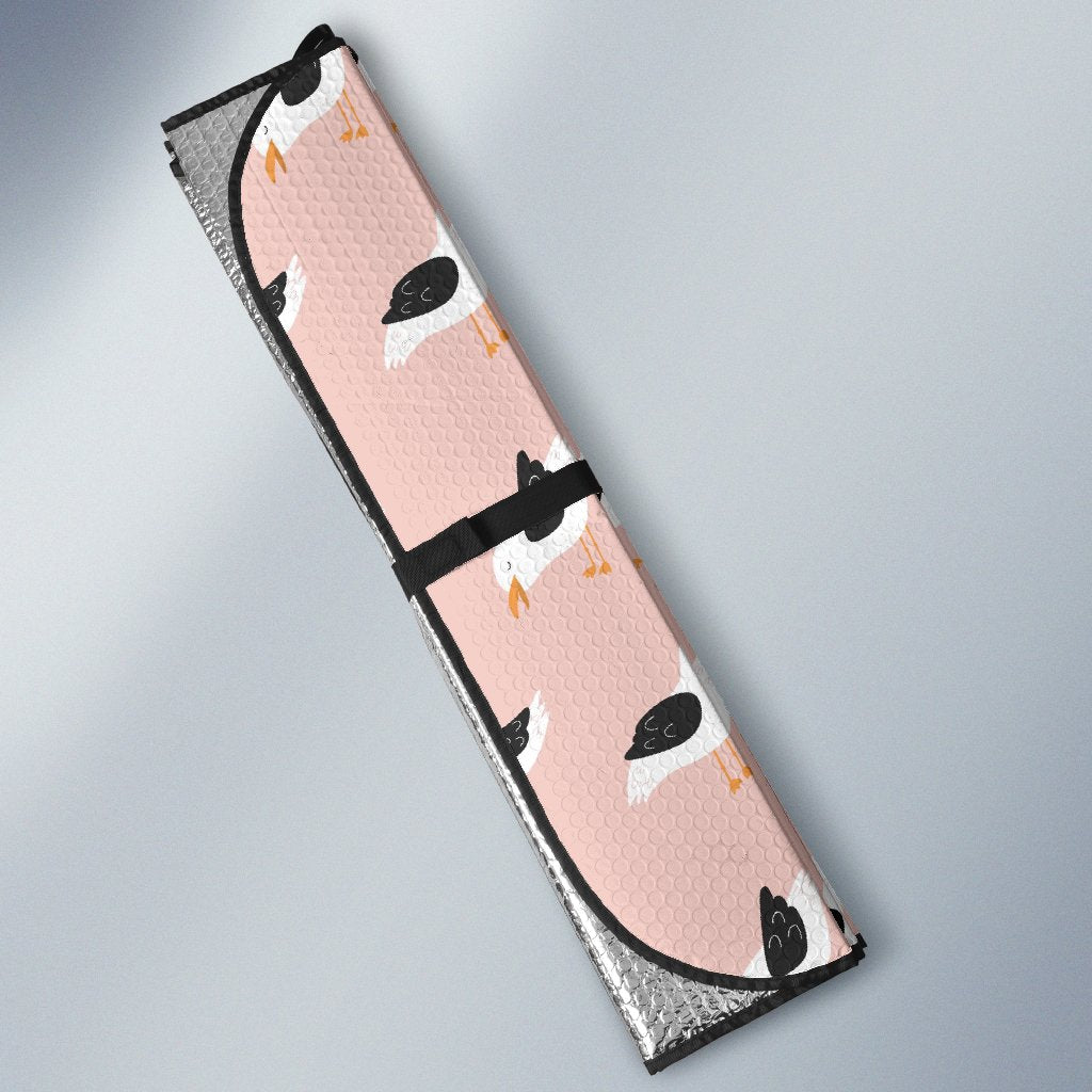 Seagull Pink Pattern Print Car Sun Shade-grizzshop