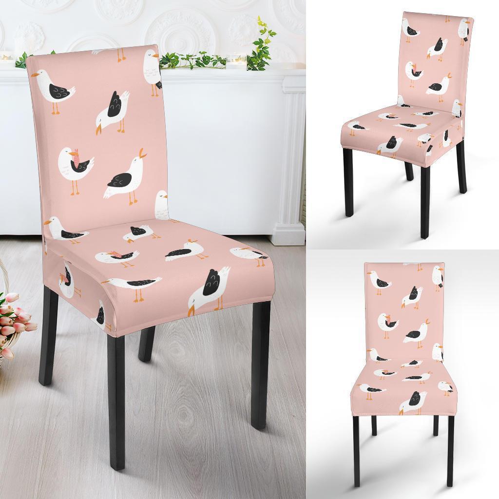 Seagull Pink Pattern Print Chair Cover-grizzshop