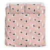 Seagull Pink Pattern Print Duvet Cover Bedding Set-grizzshop