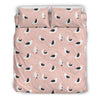 Seagull Pink Pattern Print Duvet Cover Bedding Set-grizzshop