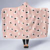 Seagull Pink Pattern Print Hooded Blanket-grizzshop