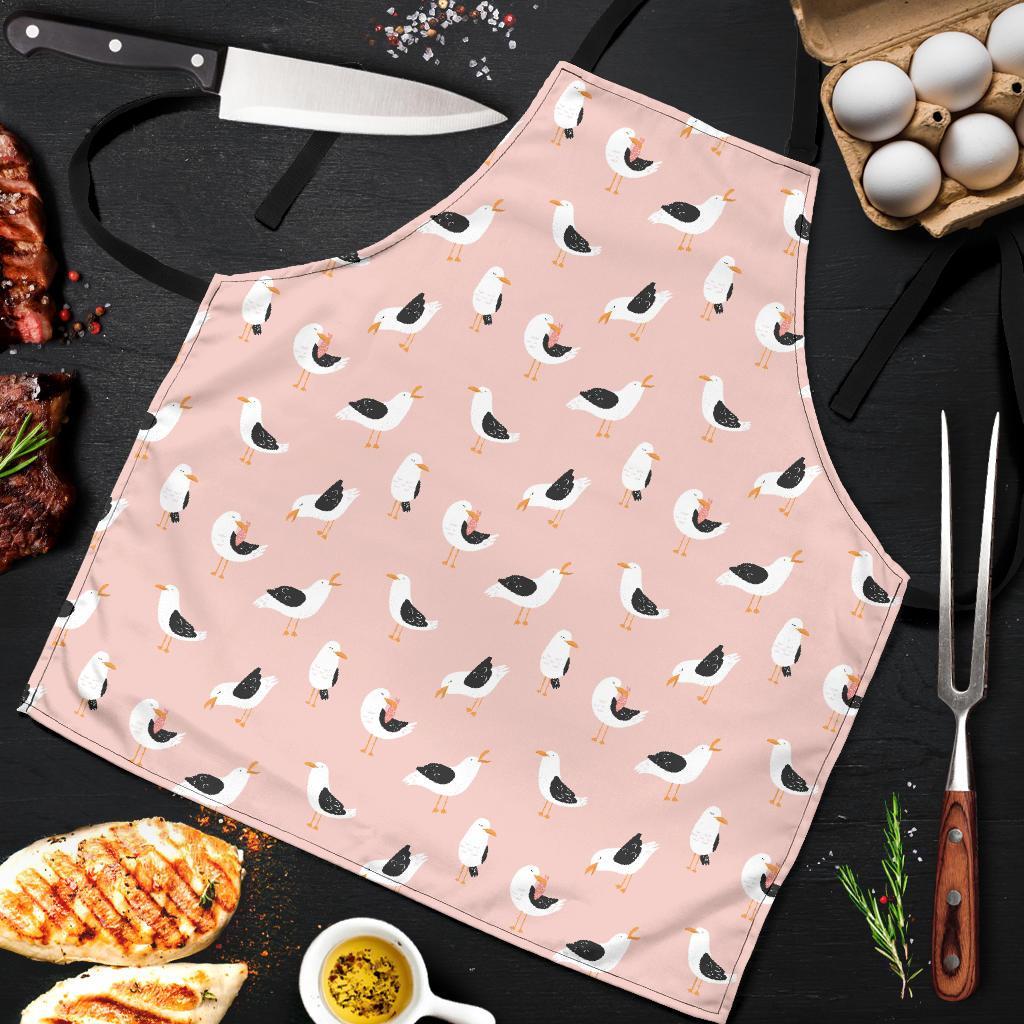 Seagull Pink Pattern Print Men's Apron-grizzshop