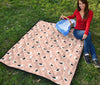 Seagull Pink Pattern Print Quilt-grizzshop