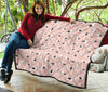 Seagull Pink Pattern Print Quilt-grizzshop