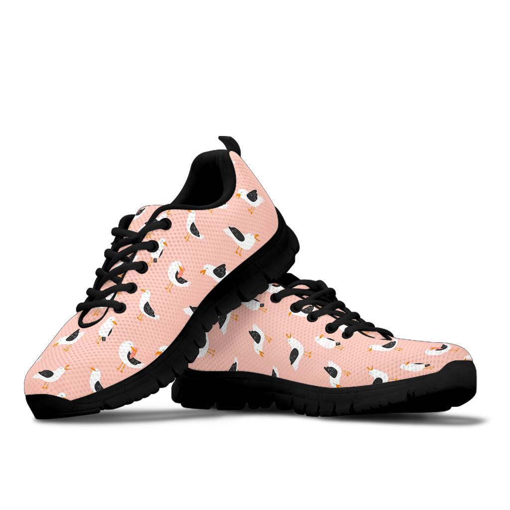 Seagull Pink Pattern Print Sneaker Shoes For Men Women-grizzshop