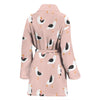 Seagull Pink Pattern Print Women Long Robe-grizzshop