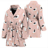 Seagull Pink Pattern Print Women Long Robe-grizzshop