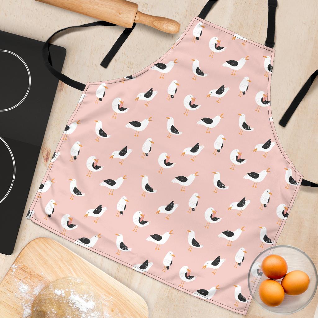 Seagull Pink Pattern Print Women's Apron-grizzshop