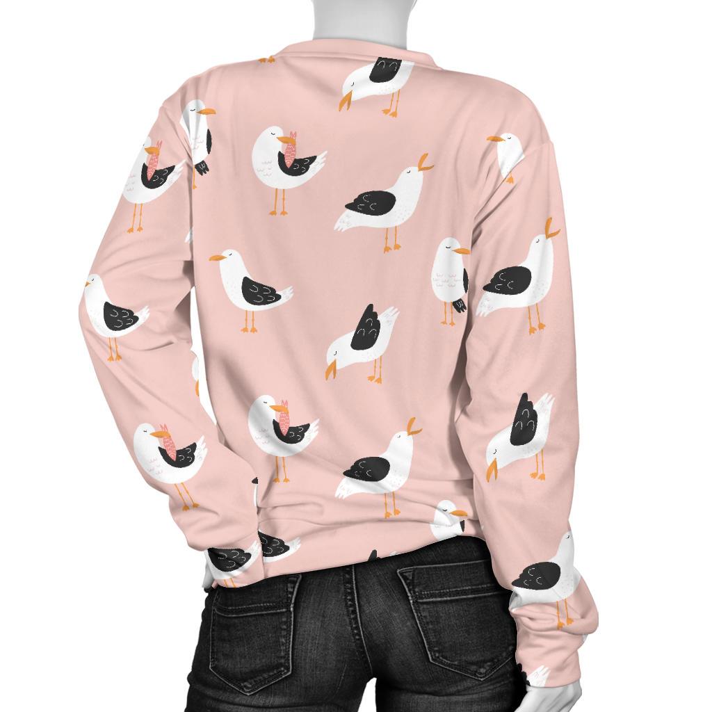 Seagull Pink Pattern Print Women's Sweatshirt-grizzshop