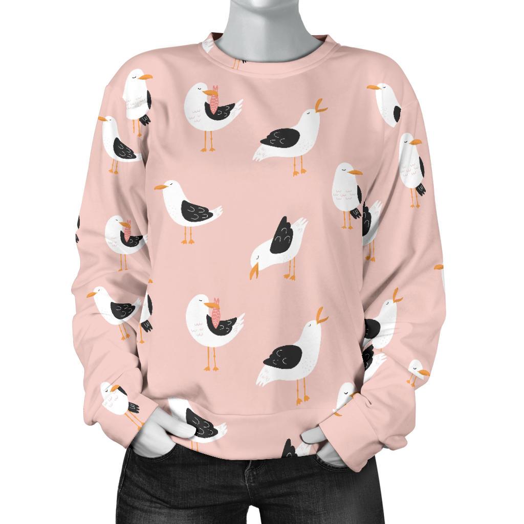 Seagull Pink Pattern Print Women's Sweatshirt-grizzshop