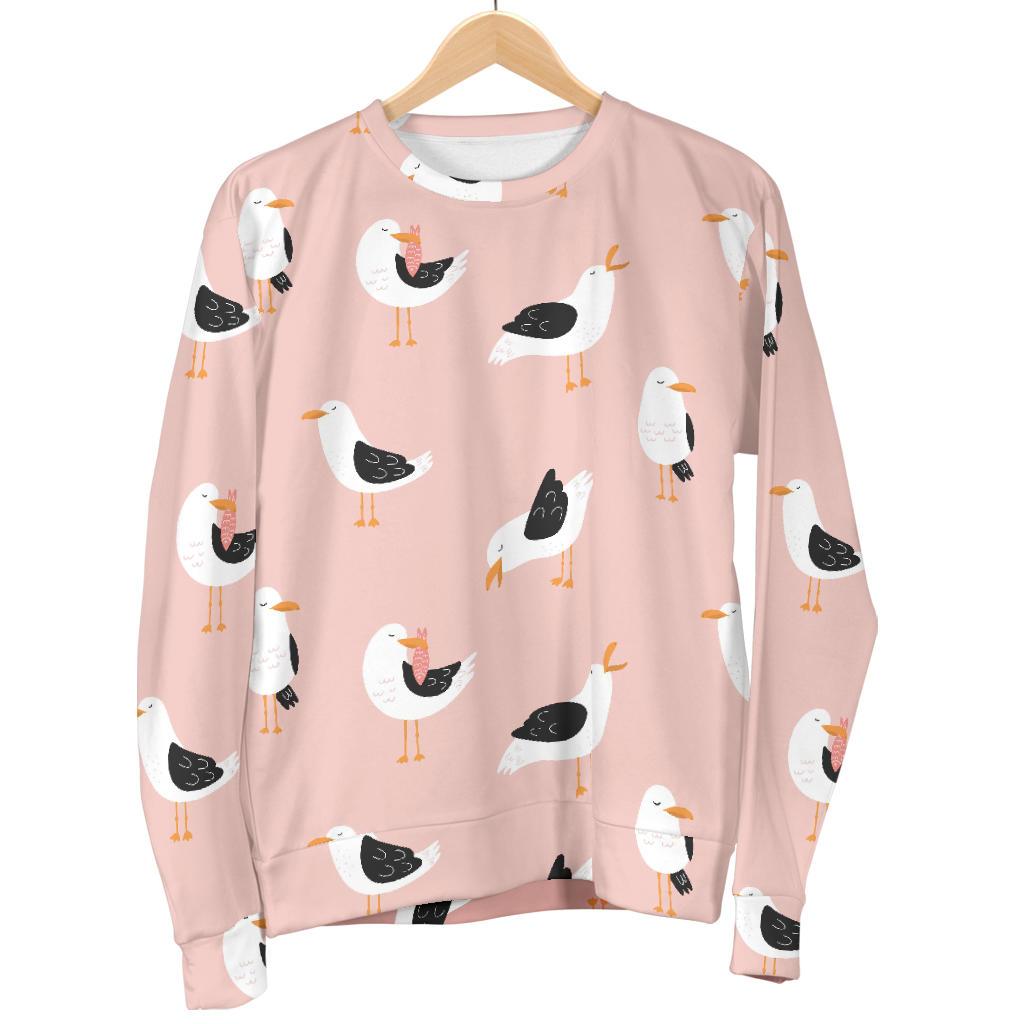 Seagull Pink Pattern Print Women's Sweatshirt-grizzshop