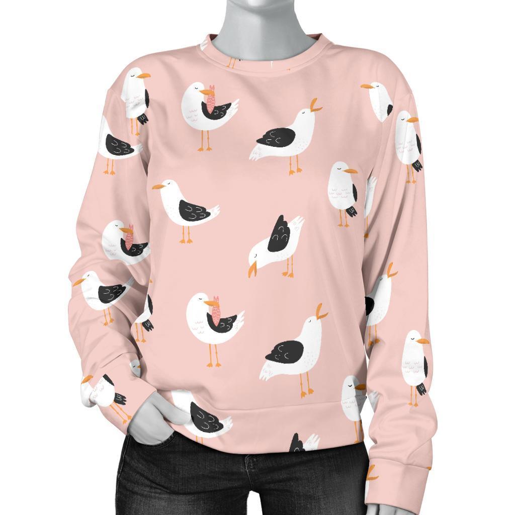 Seagull Pink Pattern Print Women's Sweatshirt-grizzshop