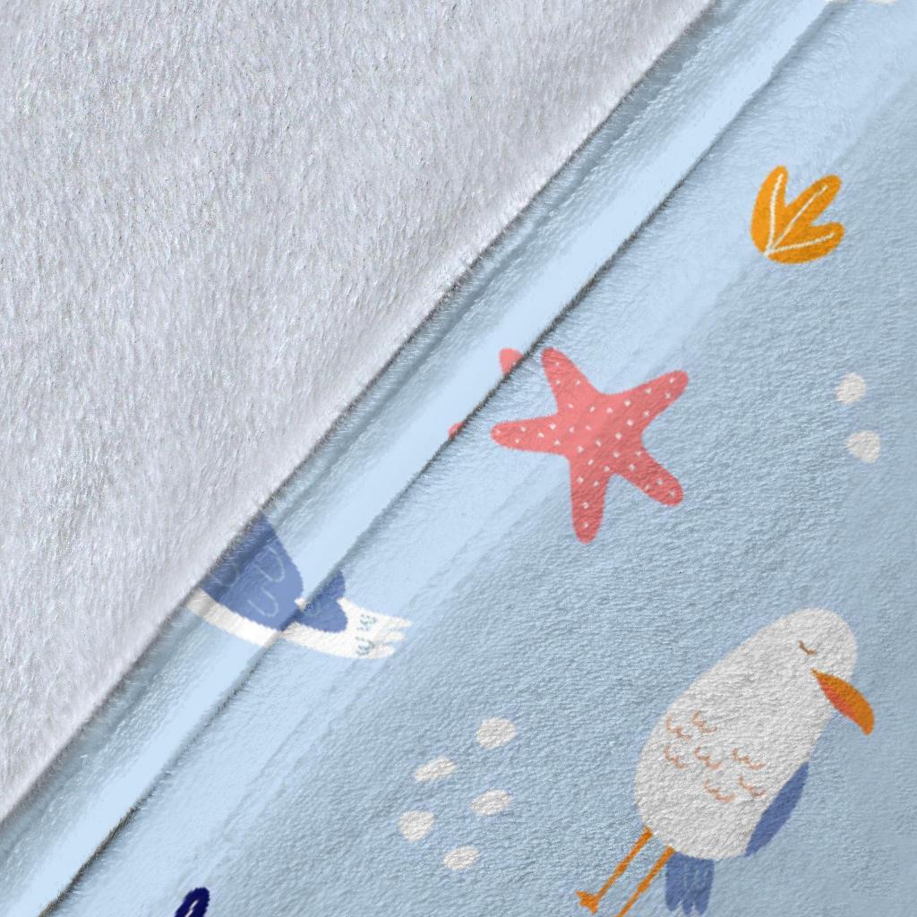 Seagull Print Pattern Blanket-grizzshop