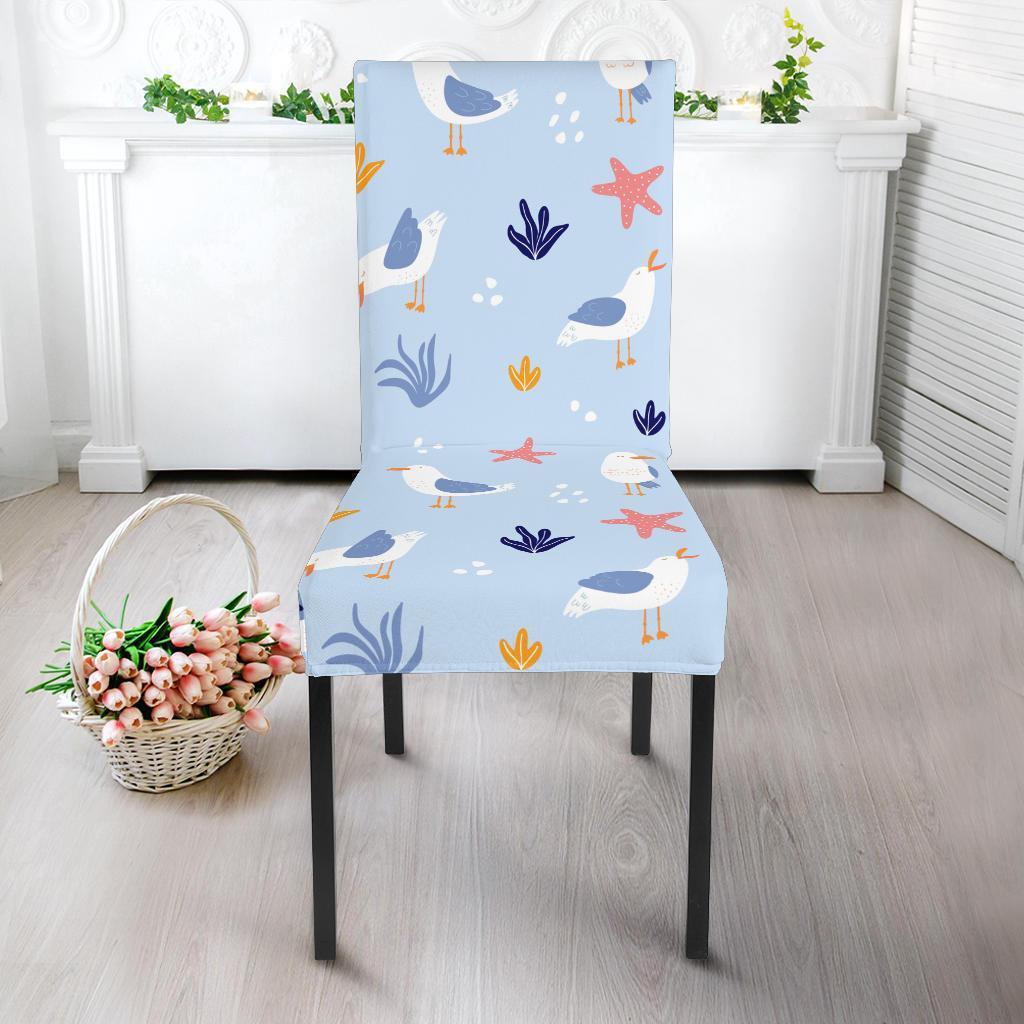 Seagull Print Pattern Chair Cover-grizzshop