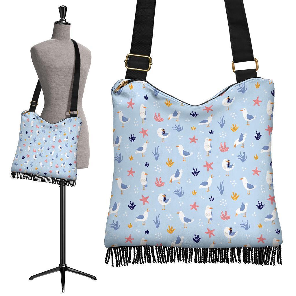 Seagull Print Pattern Crossbody bags-grizzshop