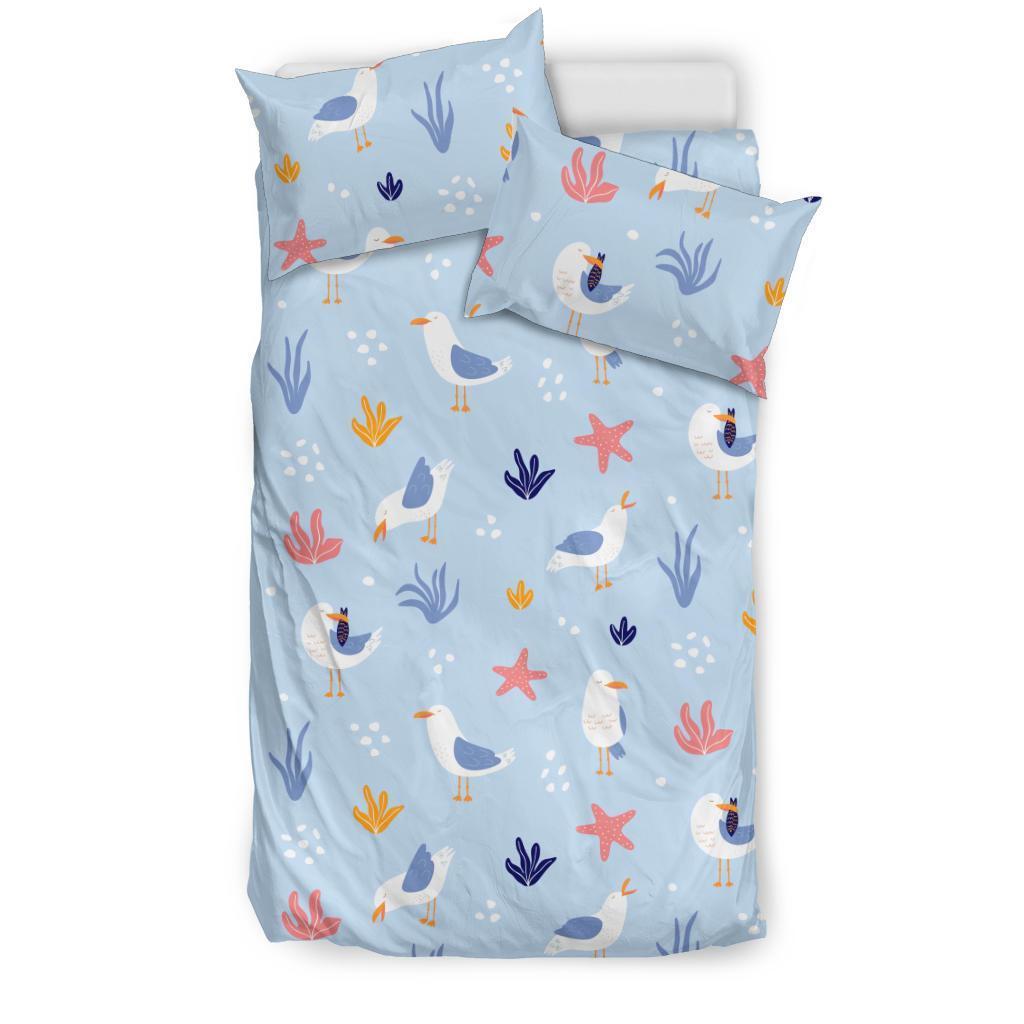 Seagull Print Pattern Duvet Cover Bedding Set-grizzshop