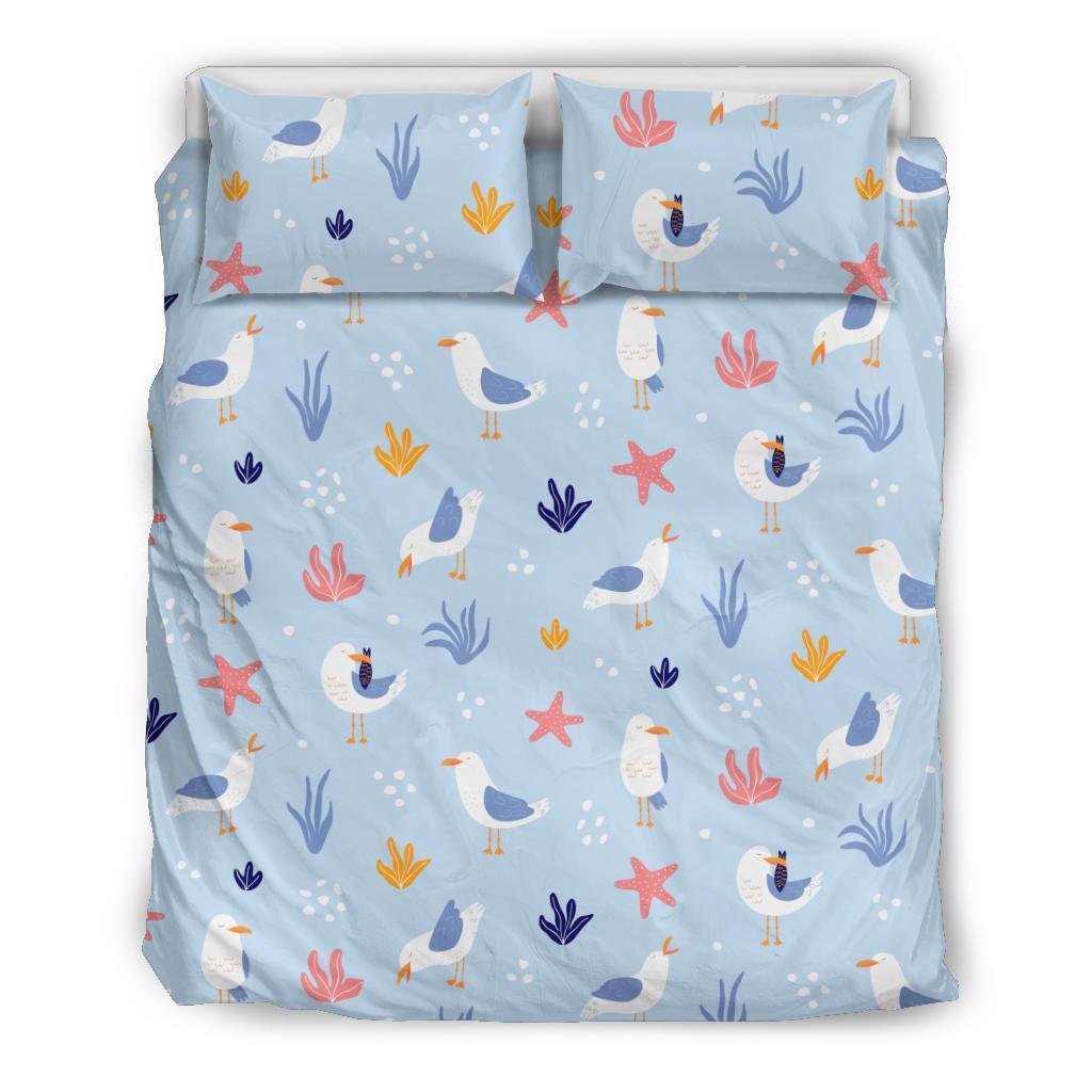 Seagull Print Pattern Duvet Cover Bedding Set-grizzshop