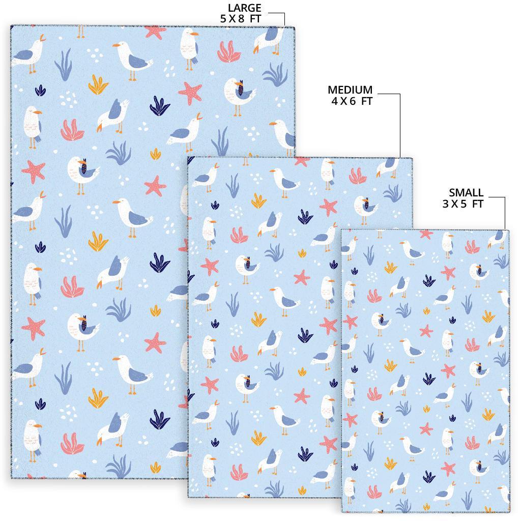 Seagull Print Pattern Floor Mat-grizzshop