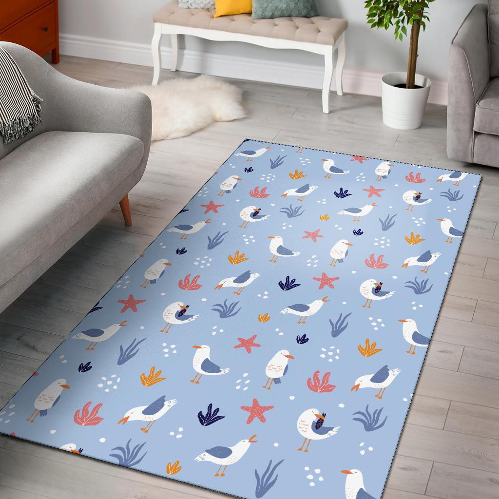 Seagull Print Pattern Floor Mat-grizzshop