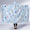 Seagull Print Pattern Hooded Blanket-grizzshop