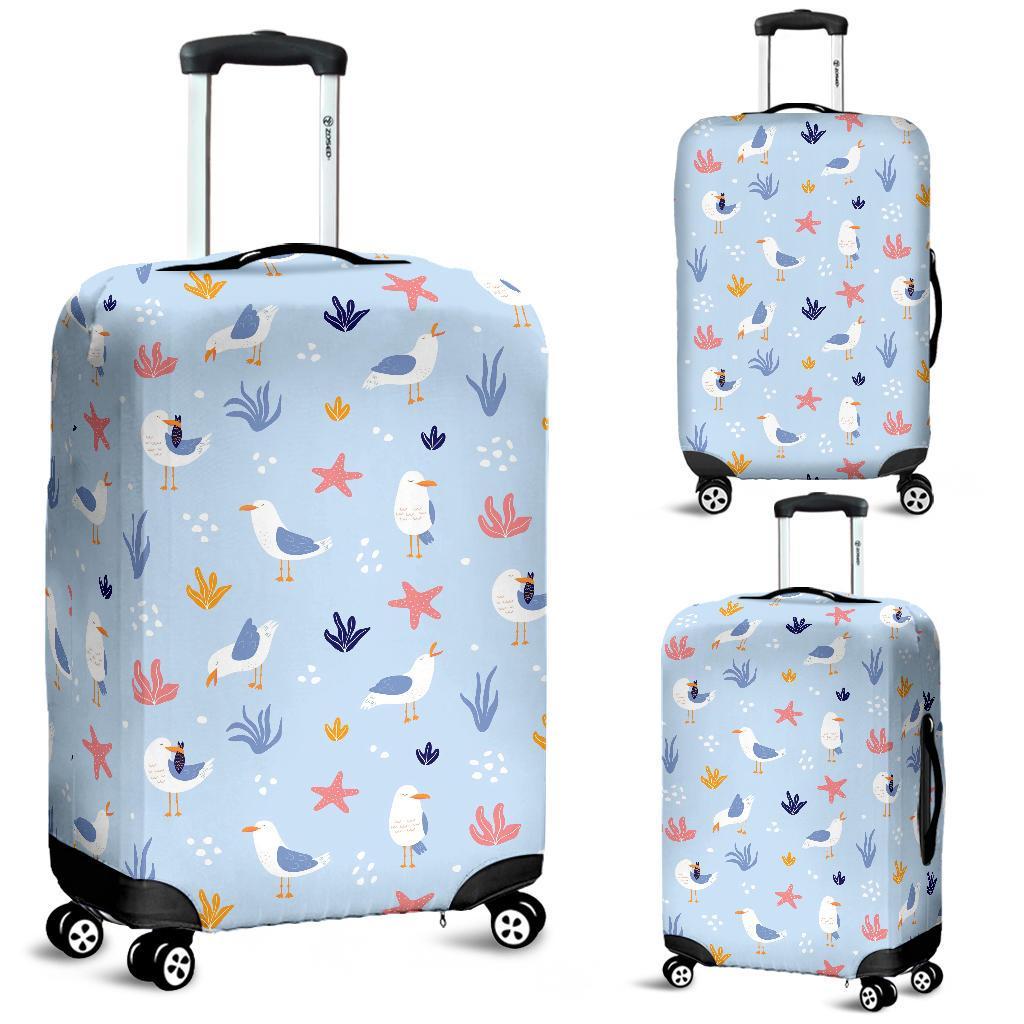 Seagull Print Pattern Luggage Cover Protector-grizzshop