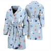 Seagull Print Pattern Men Long Robe-grizzshop