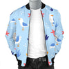 Seagull Print Pattern Men's Bomber Jacket-grizzshop