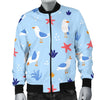 Seagull Print Pattern Men's Bomber Jacket-grizzshop