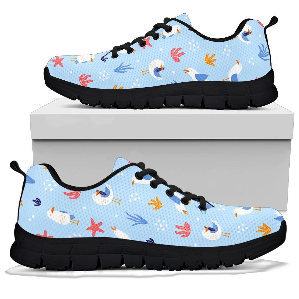 Seagull Print Pattern Sneaker Shoes For Men Women-grizzshop