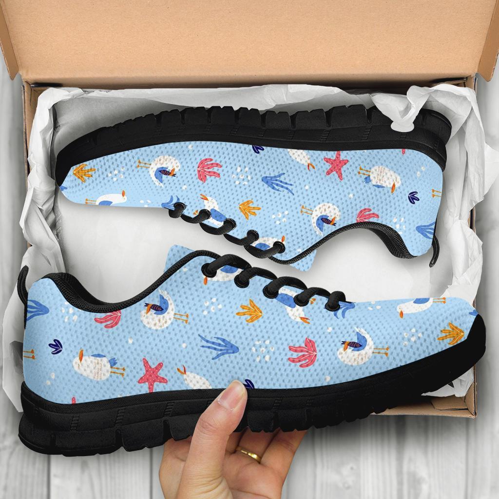 Seagull Print Pattern Sneaker Shoes For Men Women-grizzshop