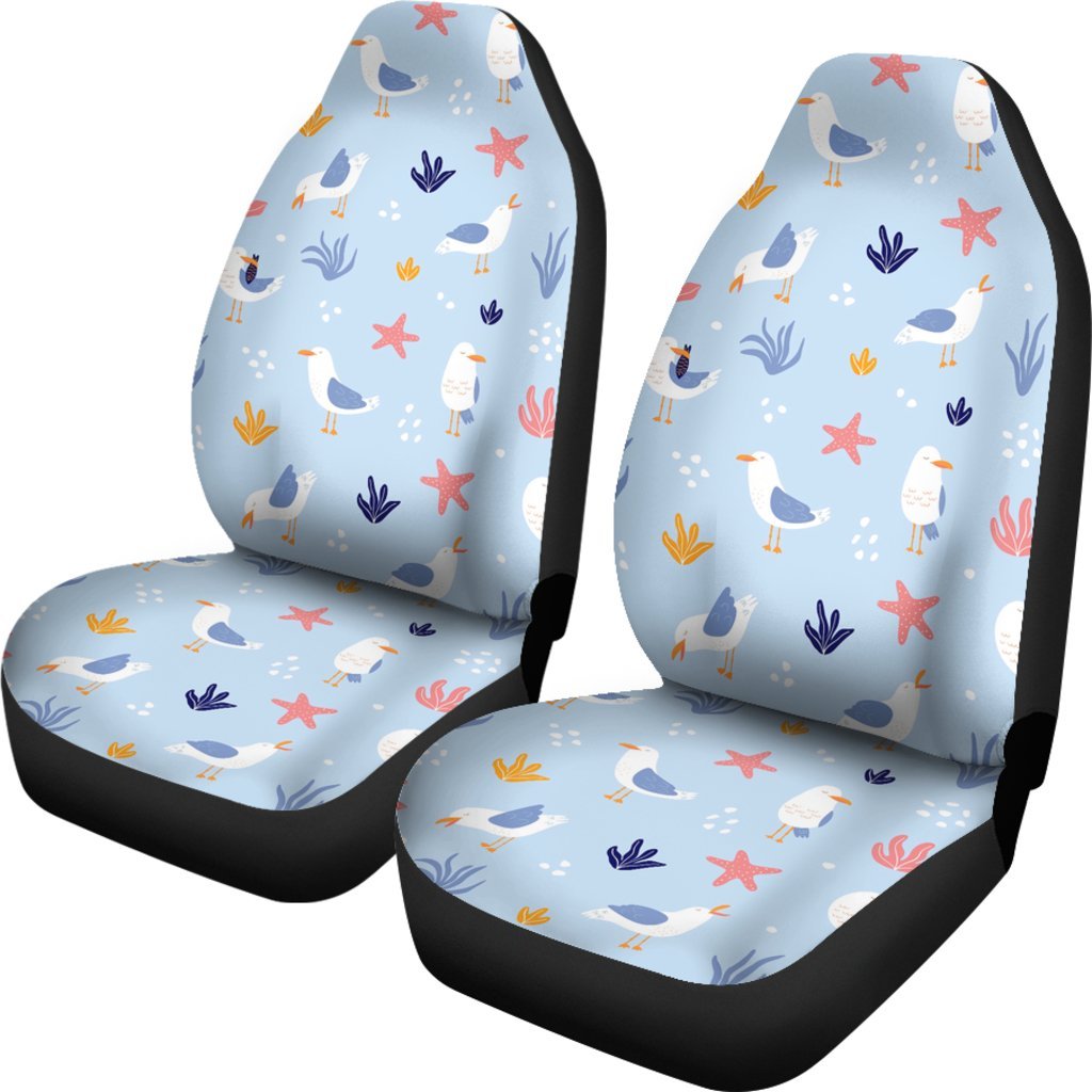 Seagull Print Pattern Universal Fit Car Seat Covers-grizzshop